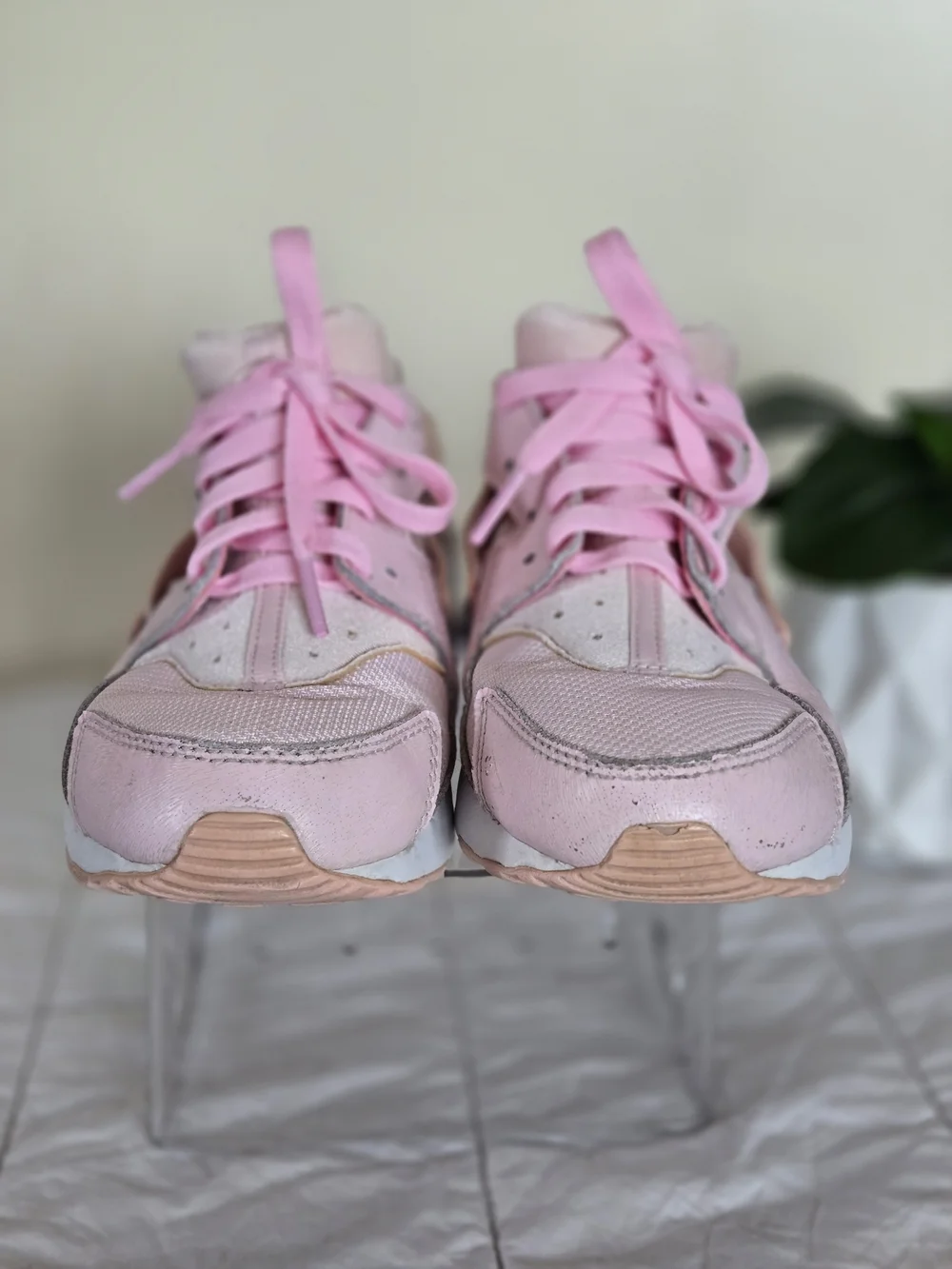 Nike Huarache Pink and Peach Girls' Low-Top Sneakers Size 3Y